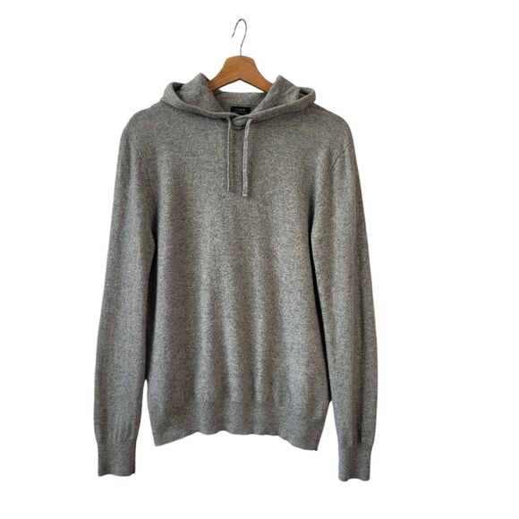 J. Crew Other - J. Crew 100% Cashmere Hoodie Sweater Grey Men's Medium Knit Neutral Casual Soft